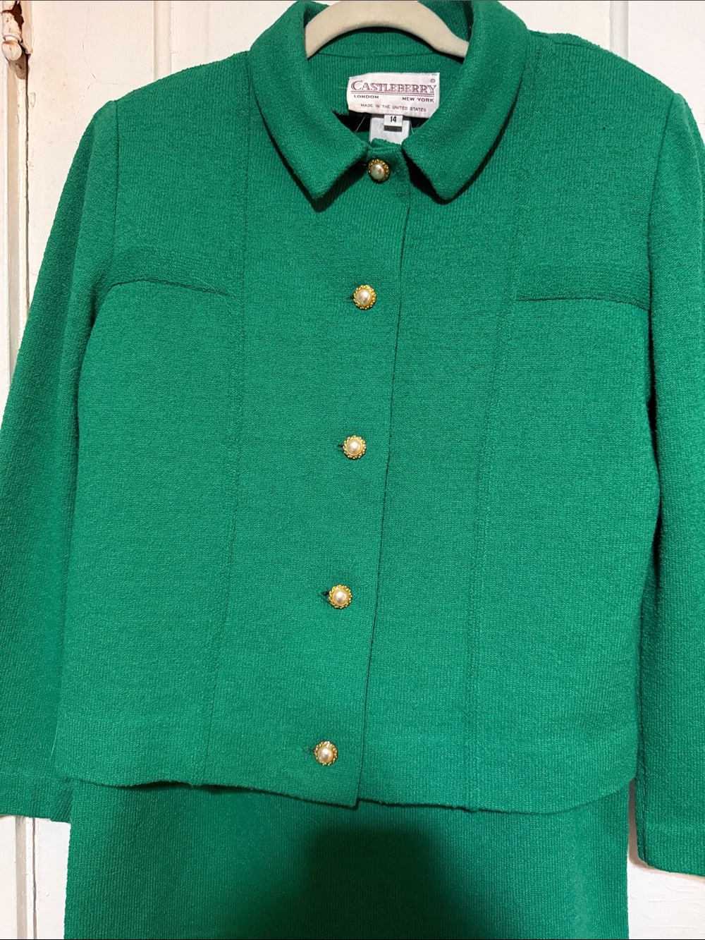 Green Women's Button-Front Jacket